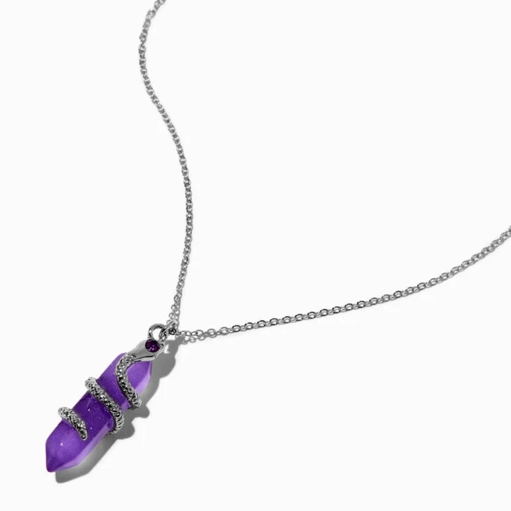 Claire's Purple and Silver Amethyst Necklace